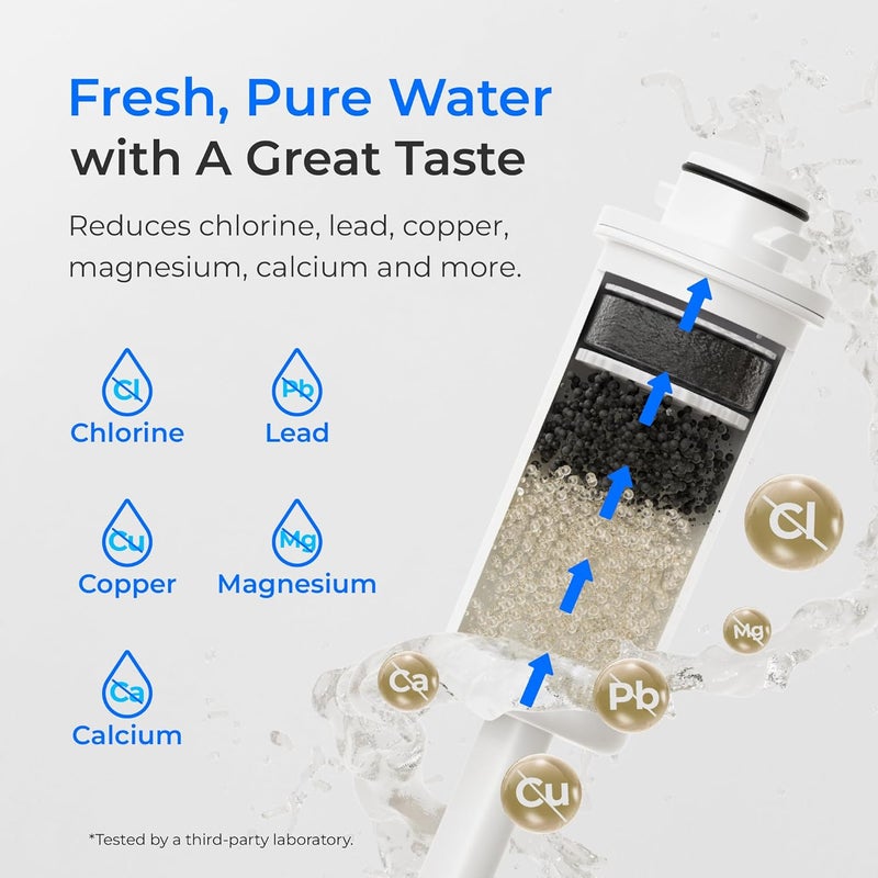 Waterdrop FreshTaste Instant Water Filter Pitcher, Rechargeable Powerful Dispenser, Reduce Chlorine, Lead, Copper, Purify, Soften Water, 17-Cup, White, Does not Lower TDS - Image 4
